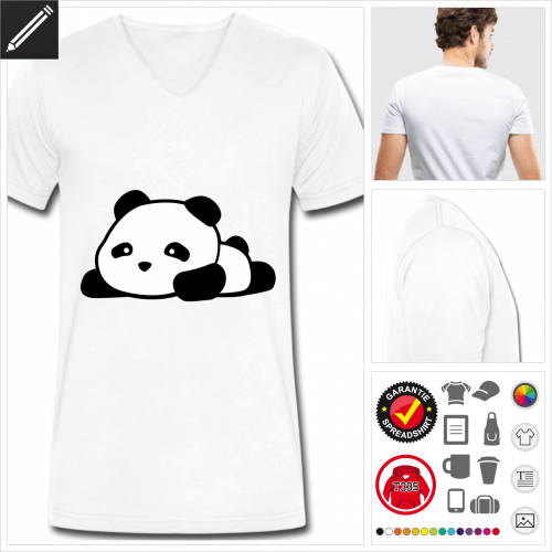 Mnner Panda T-Shirt personalisieren