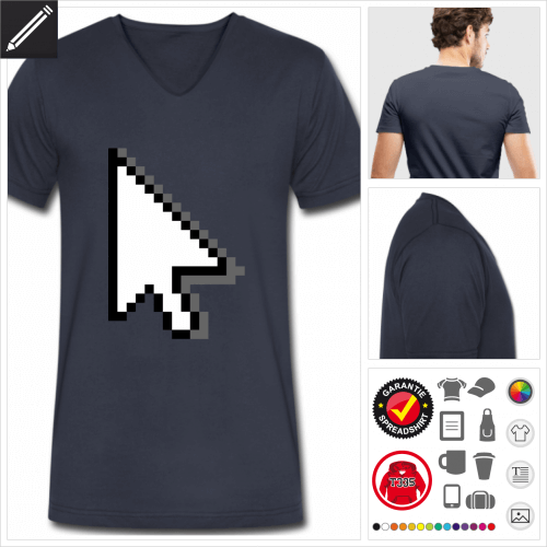 Pixel Kurzarmshirt gestalten, Druck ab 1 Stuck