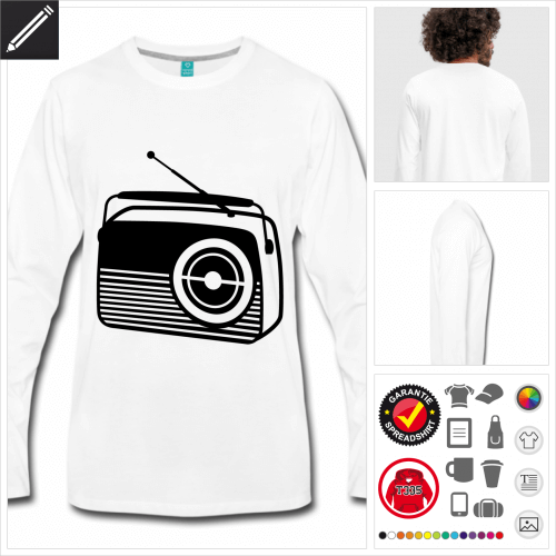 Retro Radio T-Shirt selbst gestalten. Online Druckerei