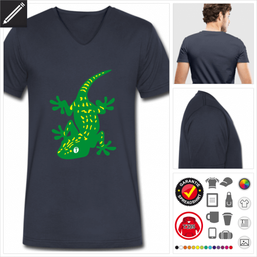 Mnner Geckos T-Shirt selbst gestalten. Druck ab 1 Stuck