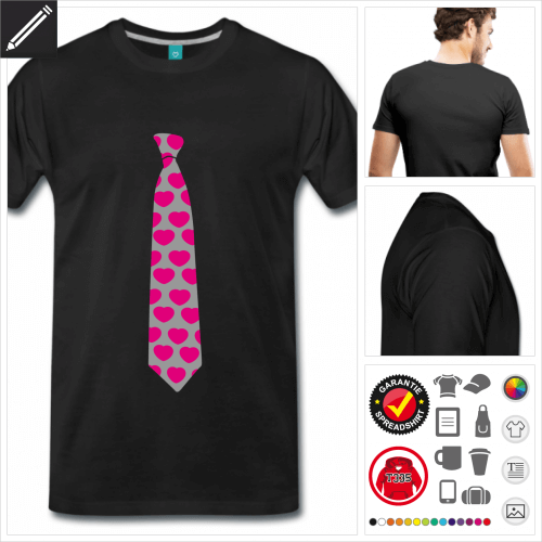weisses Krawatte T-Shirt online gestalten