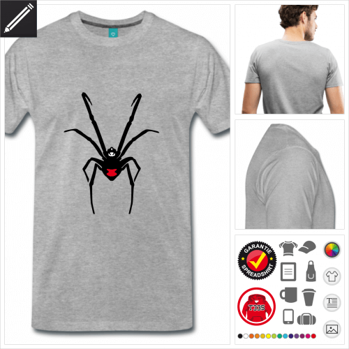 Spinne T-Shirt gestalten, Druck ab 1 Stuck