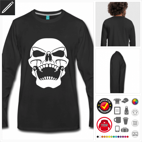 schwarzes Piratenflagge T-Shirt online Druckerei, hhe Qualitt