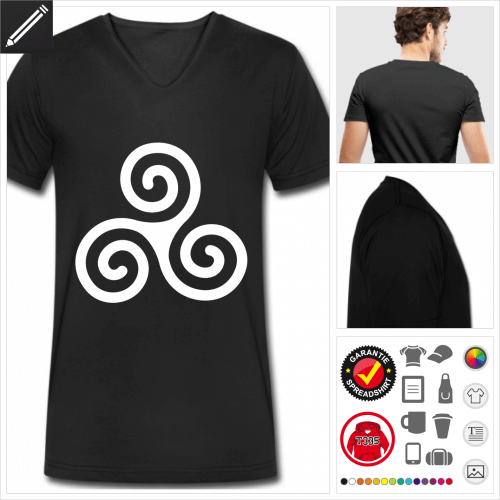 Triskelion T-Shirt online Druckerei, höhe Qualität