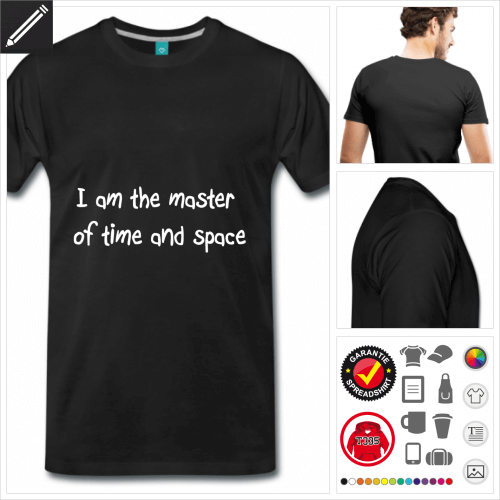 schwarzes Zeitreise T-Shirt online gestalten