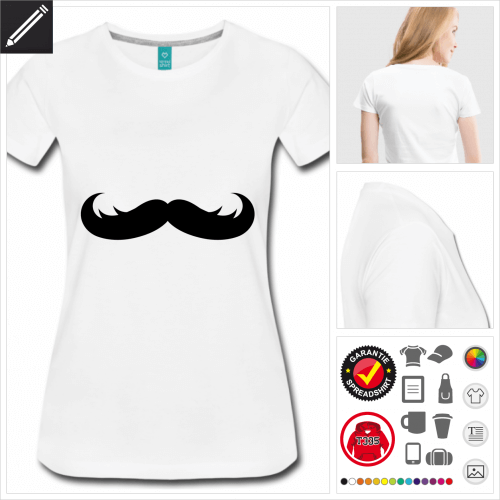 Frauen Schnurrbart T-Shirt personalisieren