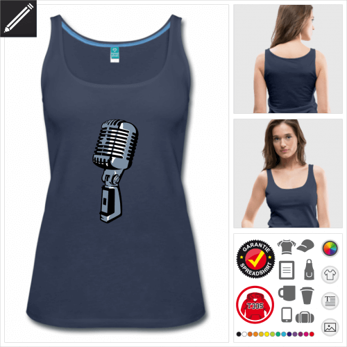 blaues Muzik Tank Top personalisieren