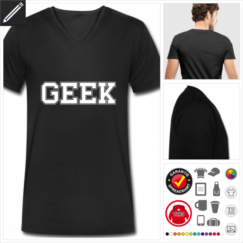 schwarzes Geek T-Shirt zu gestalten
