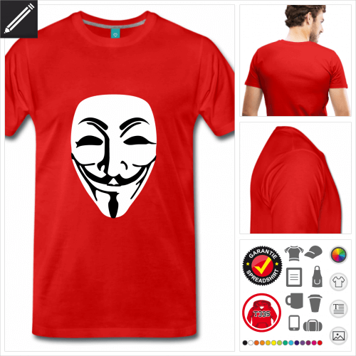 Mnner Maske T-Shirt selbst gestalten. Online Druckerei