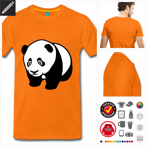 Panda T-Shirt selbst gestalten. Druck ab 1 Stuck
