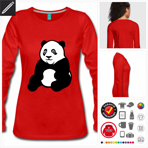 Panda Langarmshirt selbst gestalten