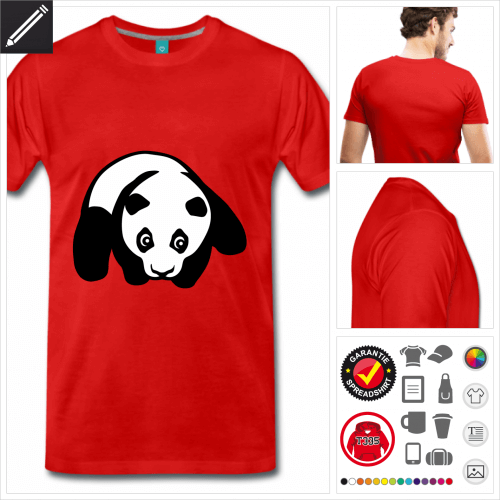 Panda T-Shirt gestalten, Druck ab 1 Stuck