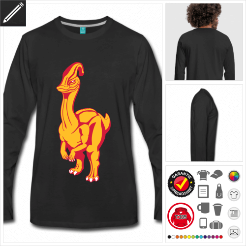 Mnner Entenschnabel-Dinosaurier T-Shirt selbst gestalten. Druck ab 1 Stuck