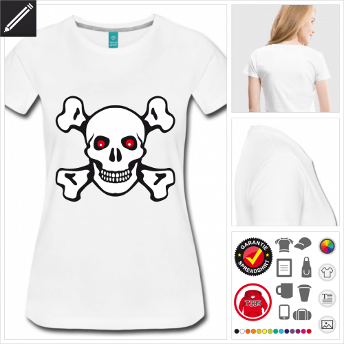 Totenkopf Kurzarmshirt selbst gestalten