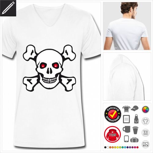 Mnner Piratenflagge T-Shirt selbst gestalten. Druck ab 1 Stuck