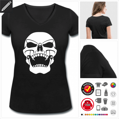 Frauen Schdel T-Shirt online Druckerei, hhe Qualitt