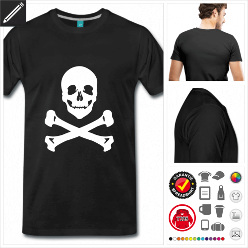 Mnner Piratenflagge T-Shirt selbst gestalten