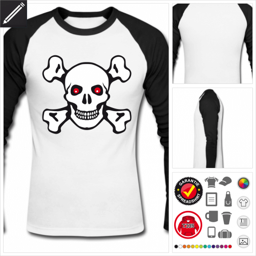 baseball Piratenflagge T-Shirt online Druckerei, hhe Qualitt