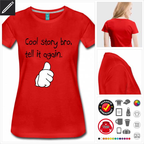 rotes Witzige Sprche T-Shirt selbst gestalten. Druck ab 1 Stuck