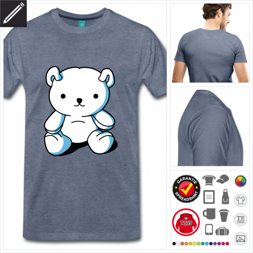 Mnner Kawaii Teddybr T-Shirt personalisieren