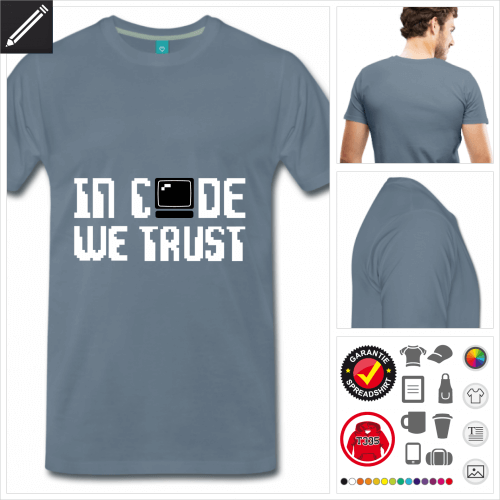 Männer Programmierung T-Shirt online Druckerei, höhe Qualität