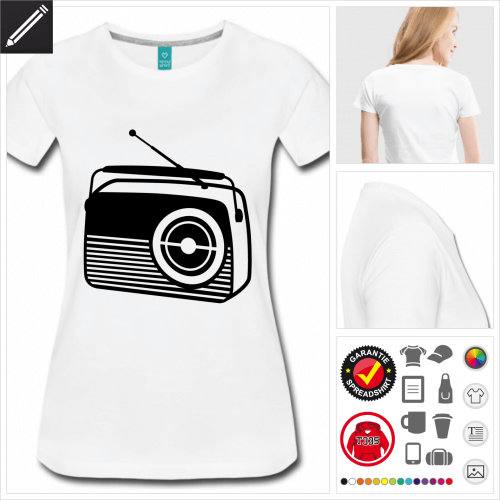 Frauen graues Radiogert T-Shirt selbst gestalten