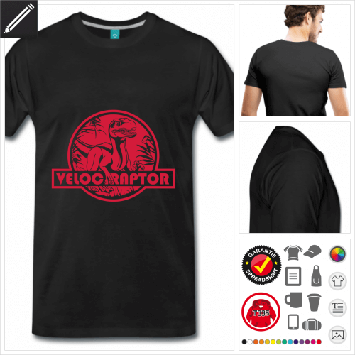 Mnner Velociraptor T-Shirt zu gestalten