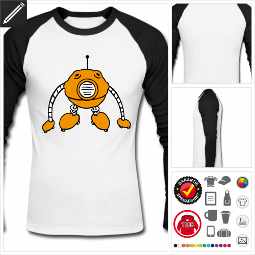 Mnner Lustiger Roboter T-Shirt selbst gestalten