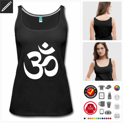 rosa Aum Tank Top selbst gestalten. Druck ab 1 Stuck