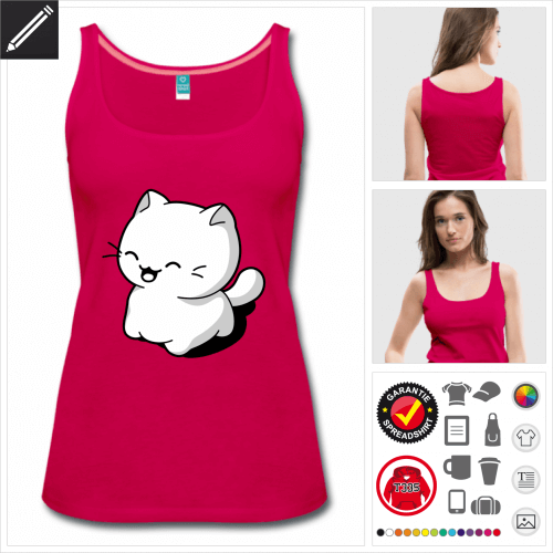 rosa Katzen Tank Top online gestalten