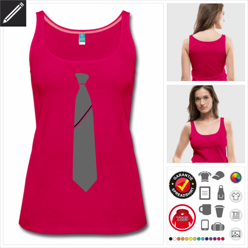 rosa Krawatte Tank Top selbst gestalten. Online Druckerei