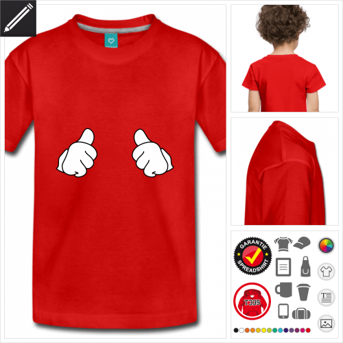 Thumbs up kurzarm Shirt selbst gestalten. Online Druckerei