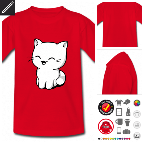 Kinder Ktzchen kawaii T-Shirt selbst gestalten. Online Druckerei