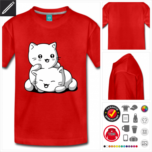 Katzen kurzarm Shirt zu gestalten