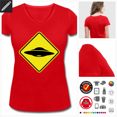 Frauen UFO T-Shirt online Druckerei, hhe Qualitt