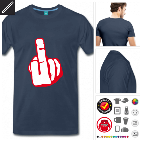 Mittelfinger T-Shirt online Druckerei, hhe Qualitt