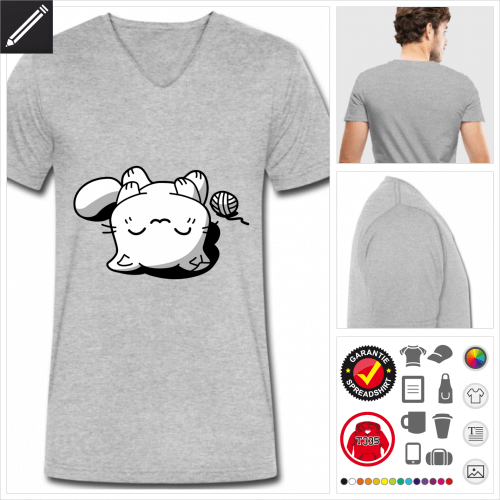 Katze T-Shirt fr Mnner selbst gestalten. Druck ab 1 Stuck