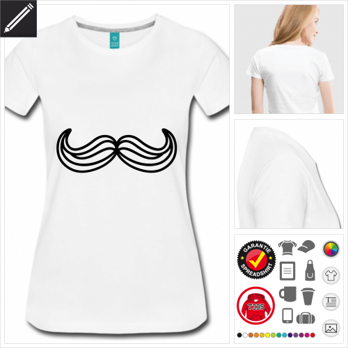 Frauen Lustiger Schnurrbart T-Shirt zu gestalten