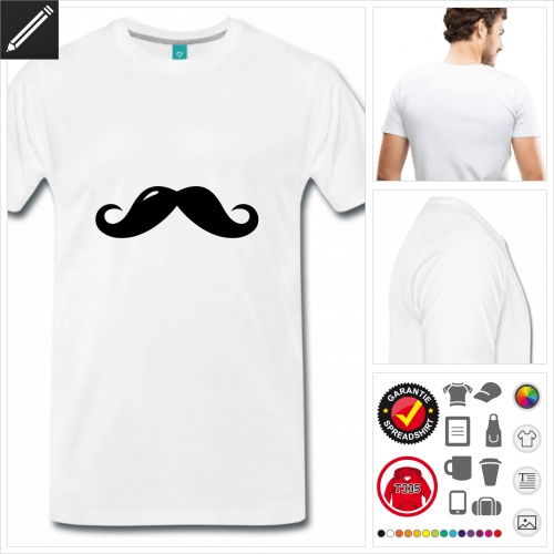Männer Schnurrbärte T-Shirt online Druckerei, höhe Qualität