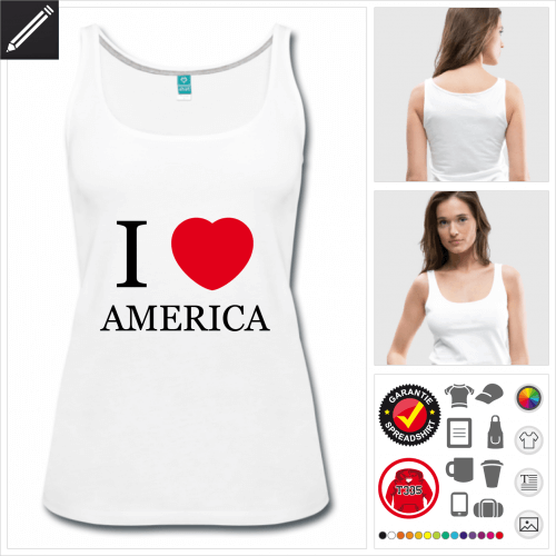 schwarzes USA Tank Top zu gestalten