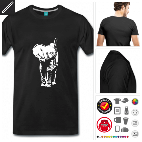 Mnner Baby Elefant T-Shirt personalisieren