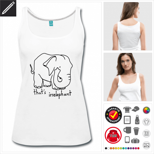 schwarzes Irrelephant Tank Top online Druckerei, hhe Qualitt