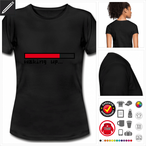 schwarzes Leiste T-Shirt personalisieren