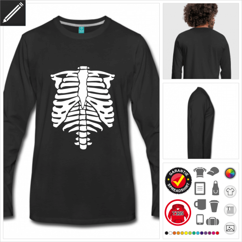 schwarzes Halloween T-Shirt online Druckerei, hhe Qualitt