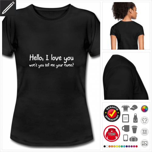 I love you Kurzarmshirt online gestalten