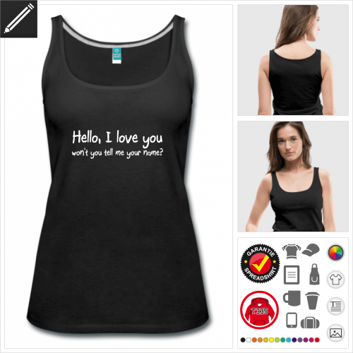 Humor Tank Top gestalten, Druck ab 1 Stuck