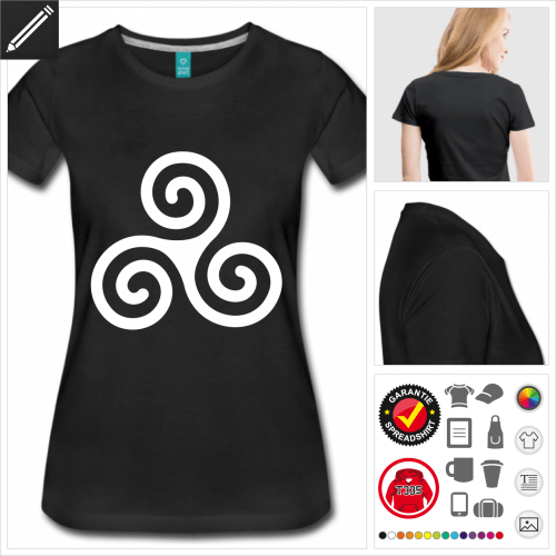 schwarzes Triskelion T-Shirt selbst gestalten. Online Druckerei