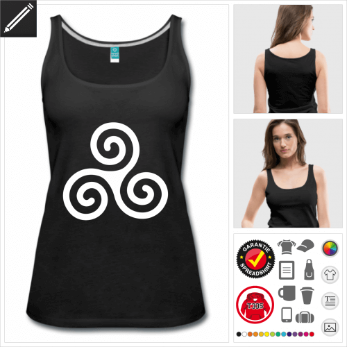 schwarzes Triskele Tank Top selbst gestalten. Online Druckerei