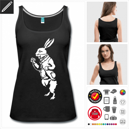 schwarzes Literatur Tank Top selbst gestalten