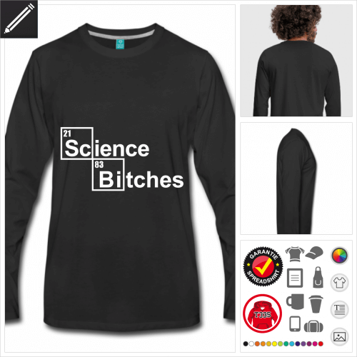 Science Bitches Langarmshirt online Druckerei, höhe Qualität